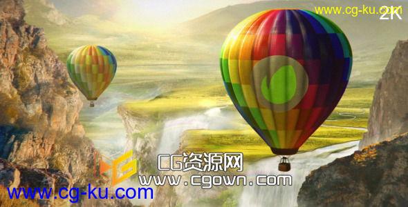 色彩缤纷的世界热气球标志 Videohive Colourful World – Hot Air Balloon Logo AE模板的图片1