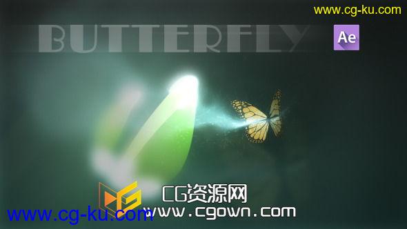 蝴蝶闪耀粒子效应标志揭示 Videohive Butterfly Logo Reveal AE模板的图片1