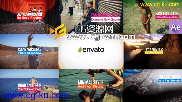 时尚动感简单旅行包装动态宣传 Videohive Clean And Simple Slideshow AE模板的图片1