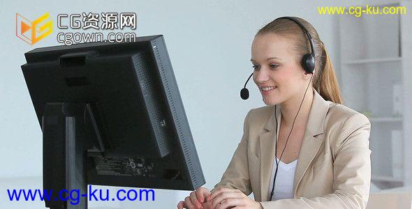 呼叫中心运营商 企业公司微笑客服人员 实拍全高清视频素材 Call Center Operator的图片1