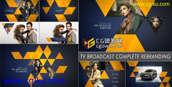 形象品牌电视包装 时尚三角形动画 Videohive TV Broadcast Complete Rebranding AE模板的图片1