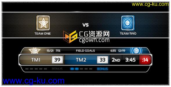 篮球栏目体育频道包装 Videohive On Air Basketball Package AE模板的图片1