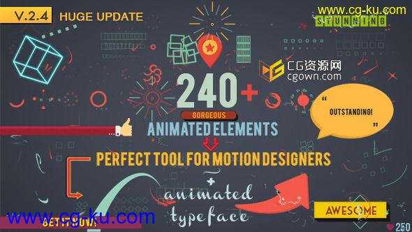 【今年潮流风格】240组Motion动态图形元素包 VideoHive – Shape Elements AE模板的图片1