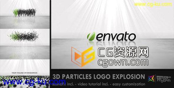 三维粒子爆炸标志揭示 Videohive 3D Particles Logo Explosion AE模板的图片1