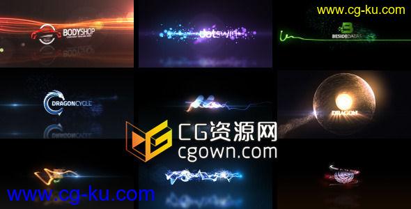 发光粒子精力充沛多种标志揭示动画集合 Videohive Quick Logo Sting Pack 04: Glowing Particles AE模板的图片1