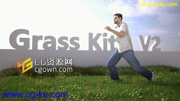 c4d真实的草地预设文件 Grass Kit V2 for Cinema 4D and Vray 1.9的图片1