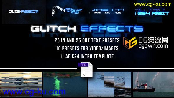 文字和视频的毛刺预设 Videohive Glitch Presets for Text and Video AE模板的图片1