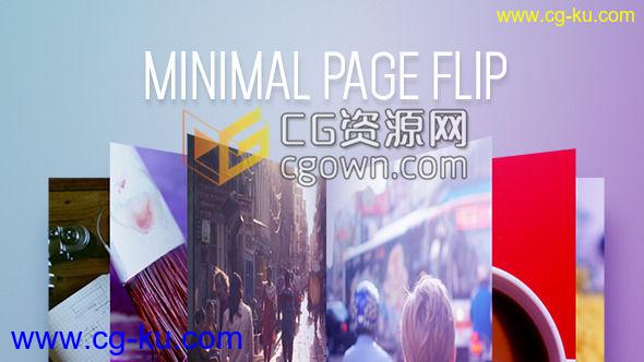 企业创意书简洁风景旅游图片翻页展示 Videohive Minimal Page Flip AE模板的图片1