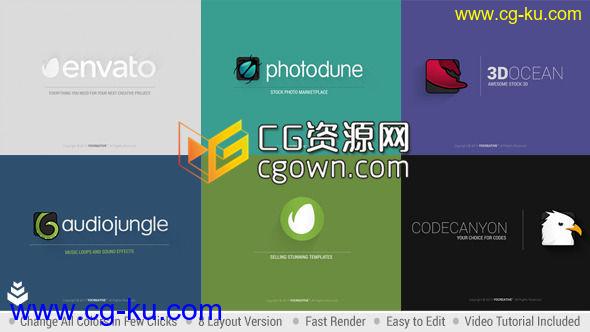 现代简单标志揭示动画 企业标识 Videohive Minimal Logo 8627840 AE模板的图片1