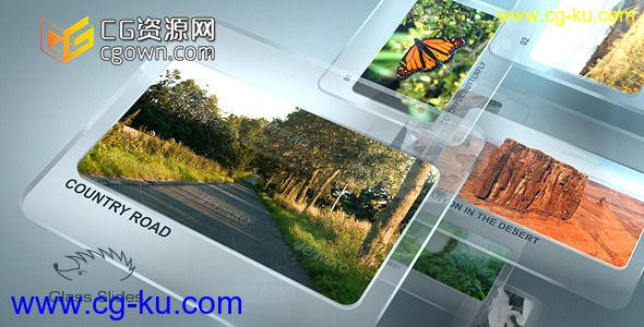 漂亮水晶玻璃相册 Videohive Glass Slides 1039418 AE模板的图片1