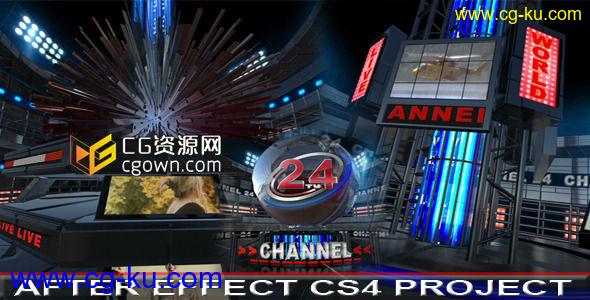 3D舞台电视频道包装片头工程 Videohive Broadcast Design TV Opener AE模板的图片1