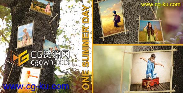 AE模板 夏天阳光明媚美丽家庭图片树相册 Videohive One Summer Day的图片1