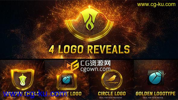 一看就喜欢 黄金粒子流光汇聚标志演绎 Magic Gold Particles Logo Reveal AE模板的图片1