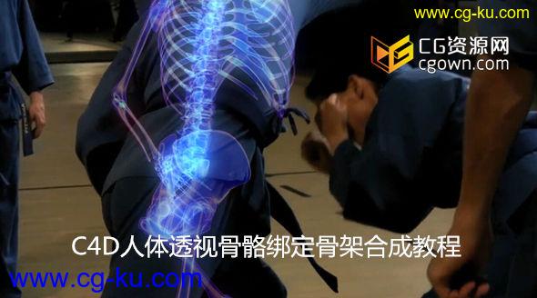 C4D绑定骨架透视骨骼人体受伤合成教程 Cinema4dtutorial Skeleton Rigging Composition的图片1