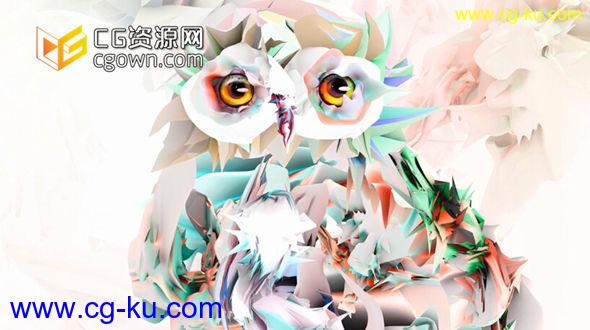 C4D/PS制作抽象猫头鹰插画教程 Creating Illustrations Using 3D Objects in Photoshop and CINEMA 4D的图片1