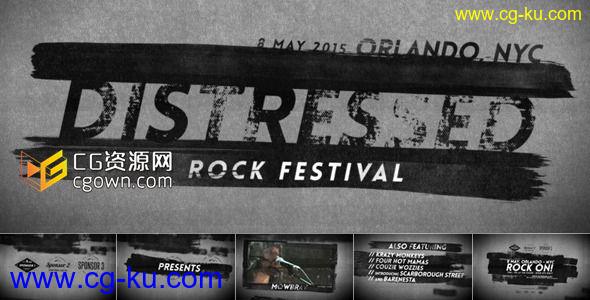 AE模板 水墨风格 摇滚音乐节包装片 Distressed Rock Festival 8738557的图片1