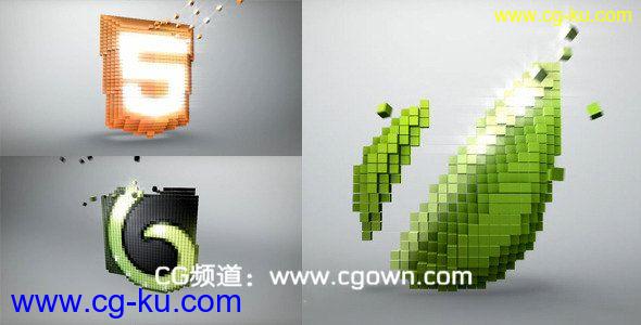 方块汇聚LOGO Videohive Voxel Channel- AE工程的图片1