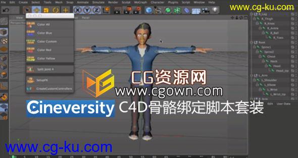 C4D R16人物角色骨架绑定套装脚本插件 Cineversity Premium Rig-It Scripts的图片1