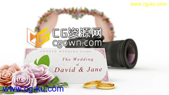 AE模板 非常美金戒指婚礼视频片头 Wedding Film Intro 7422671的图片1