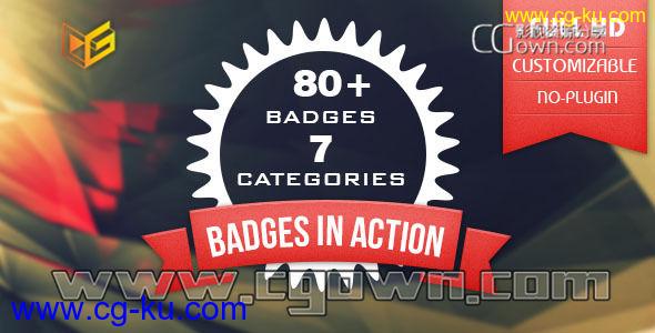 AE模板 80多组高品质徽章标题文字动画 80+ Badges : Corporate/Festival/Neon/Organic的图片1