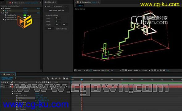 AE创建3D随机直角线条动画脚本 FDG RAL v1.1的图片1