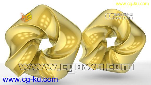 Cinema 4D创建黄金色材质包装元素教程 Creating Gold Material Tutorial的图片1