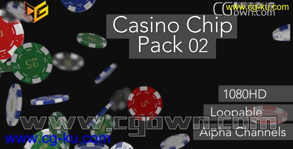 4种效果带Alpha通道的赌场筹码全高清视频素材 Casino Chip Pack 02的图片1