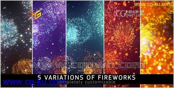 5种效果烟花爆竹素材 节日庆祝 带AE工程文件方便二次修改 Fireworks 1386798的图片1