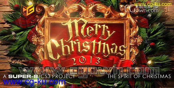 AE模板 圣诞节问候语庆典 包括背景音乐素材 The Spirit of Christmas Greetings的图片1