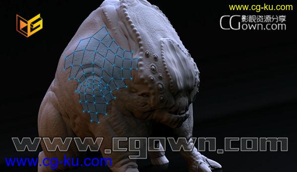 C4D教程 多边形动物角色雕刻 Retopology Techniques拓扑技术学习的图片1