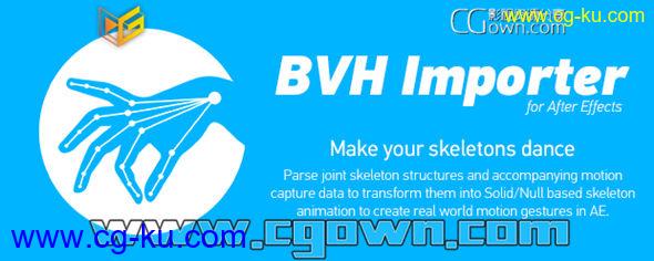 AE脚本 导入运动数据动作捕捉数据工具 BVH Importer v1.0 (AeScripts) 带教程的图片1