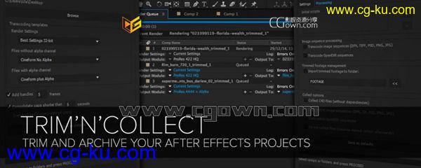 AE脚本 项目整理打包输出 Aescripts Trim N Collect 带使用教程的图片1
