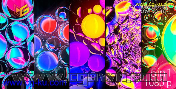 VJ循环视频素材 120BPM 动感时尚彩色小球俱乐部酒吧舞台LED大屏幕视觉效果的图片1