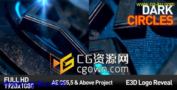 AE模板 三维金属发光圆环标志动画电影片头 E3D工程文件的图片1