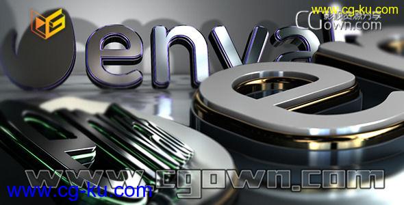 Element 3D v2工程AE模板 浮出水面三维金属标志动画片头工程文件的图片1