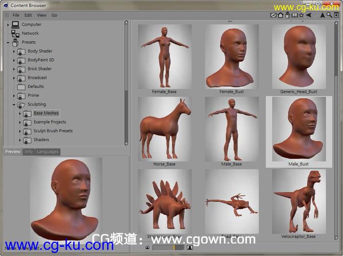 C4D模型下载 – R14 Sculpting.lib4d 预设文件的图片2