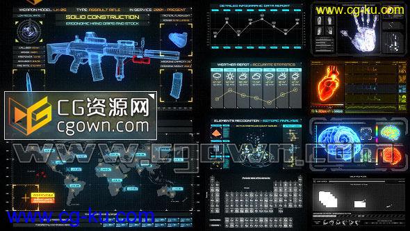 AE模板 未来高科技科幻HUD与全息信息图表元素集合工程包 第六季的图片1