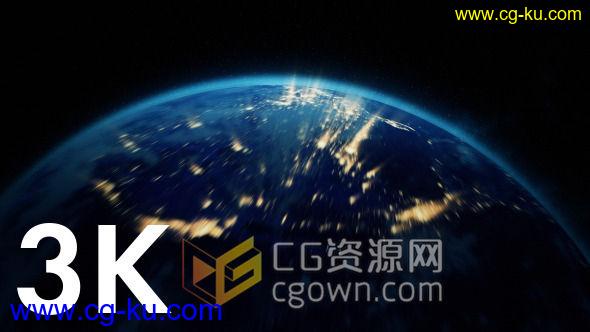 视频素材 3K分辨率 超强宇宙俯冲地球缩放穿越云层动画的图片1