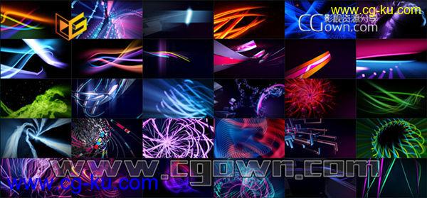 30组循环VJ视频素材 三维彩线运动图形动画 LED大屏幕DJ灯光舞台背景视频的图片1