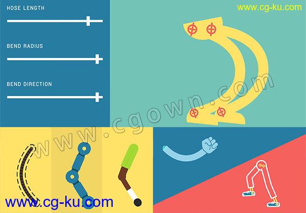 AE脚本 MG动画工具二维卡通人物角色骨骼手脚关节线条IK绑定 带视频教程的图片1