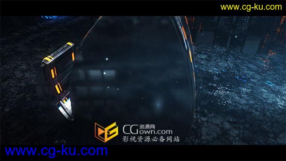 AE模板 Element 3D v2制作三维金属震撼高科技标志片头 4K分辨率的图片1