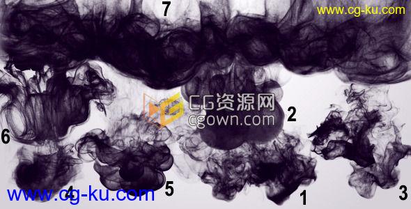 7种烟雾缭绕动态液体油墨油墨流动效果 视频素材免费下载的图片1