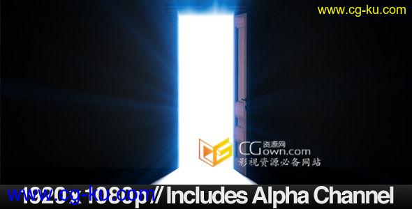 视频素材 打开门口发光通往成功之门有机会梦想 带Alpha透明的图片1