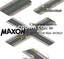 Maxon – City street models for C4d 城市街道模型的图片1