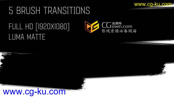 视频素材 5种油漆笔刷转场效果 Transitions Pack 免费下载的图片1