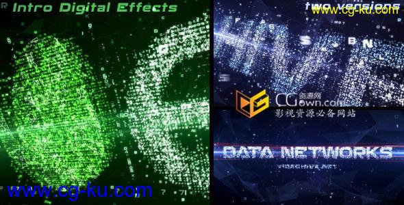 AE模板 高科技数据阵列数字数码网络技术标志开场片头 免费下载的图片1