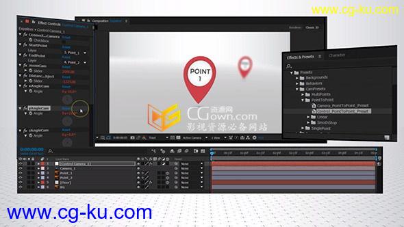 AE脚本与预设 45种摄像机目标定点运动动画预置 免费下载的图片1