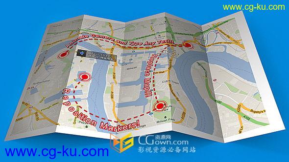 AE模板 地图路径目标地点定位器指示信息图表动画 免费下载的图片1