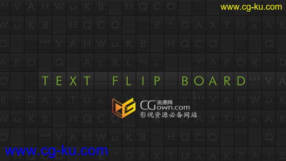 AE模板 机场LED电子屏告示牌折叠翻转翻页文字动画效果 免费下载的图片1