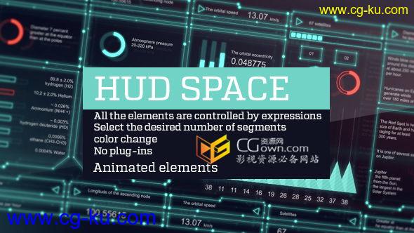 AE模板 数字全息投影高科技技术HUD图形动画信息图表 免费下载的图片1